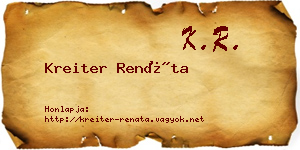 Kreiter Renáta névjegykártya